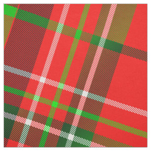 Festive Christmas Tartan Plaid Pattern Red Green Fabric