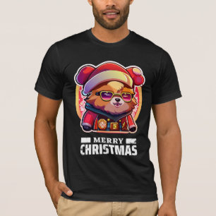 festive Christmas teddy bear cartoon t-shirt