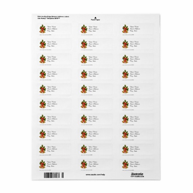 Festive Christmas template, Label (Full Sheet)