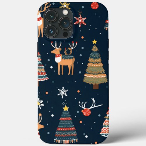 Festive Christmas Theme Pattern iPhone 13 Pro Max Case