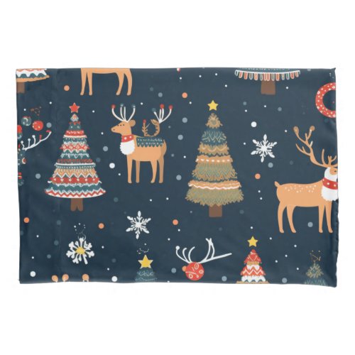 Festive Christmas Theme Pattern Pillow Case