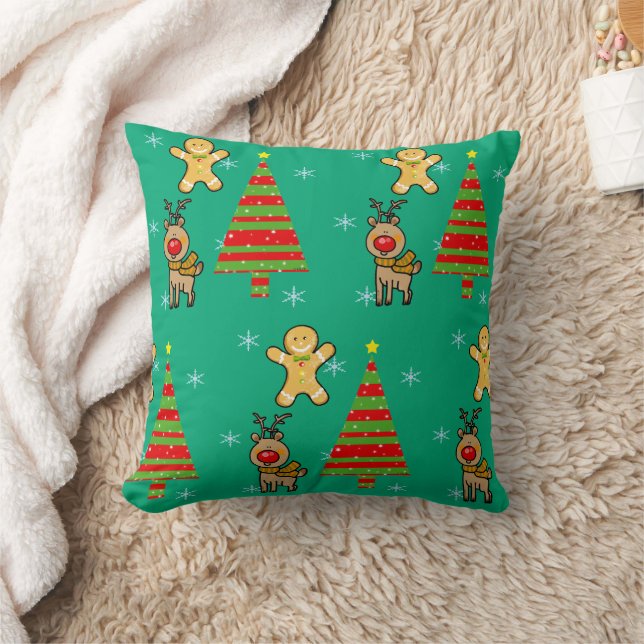 festive Christmas Throw Pillow (Blanket)