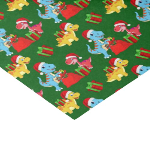 festive Christmas tiled dinosaur pattern  Tissue Paper