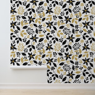 Festive Christmas tiled flowers Wallpaper