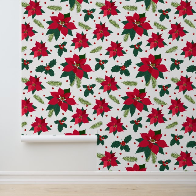 Festive Christmas tiled flowers  Wallpaper (Application)