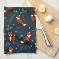 Decorative Towel Santa / Fox Tea Towels Set / 2 Clean Up Kitchen