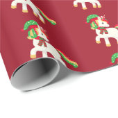 festive Christmas tiled unicorn Wrapping Paper (Roll Corner)