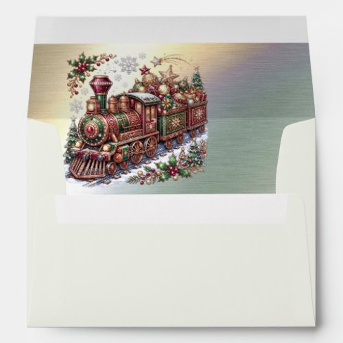 Festive Christmas Train Envelope