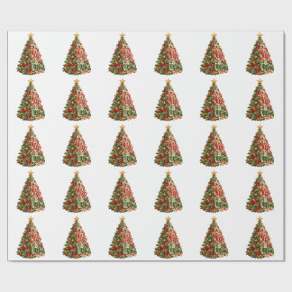 Festive Christmas Tree Art Wrapping Paper