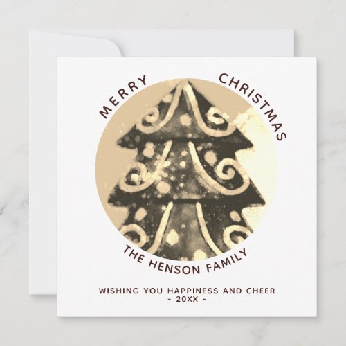 Festive Christmas Tree Artistic Family Holiday Card