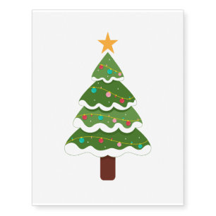 Festive Christmas Tree Artistic Temporary Tattoos