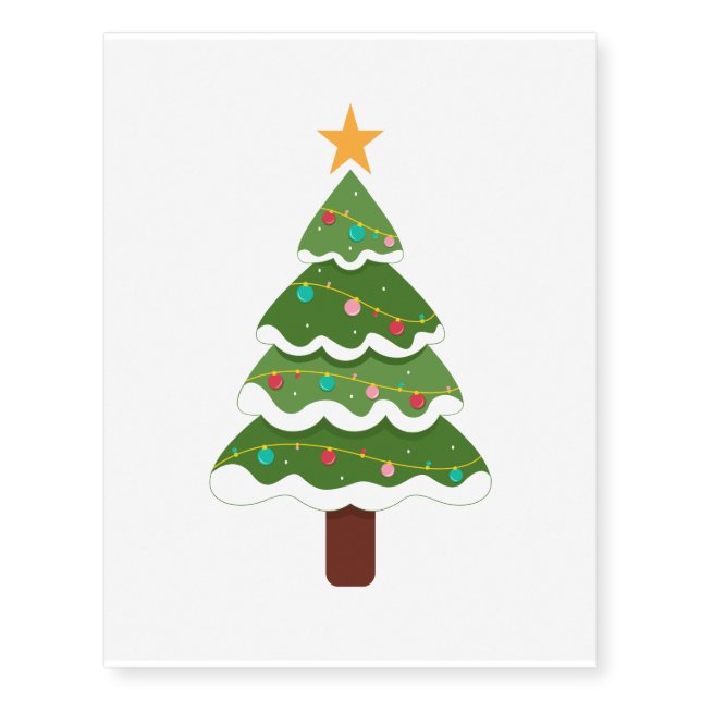 Festive Christmas Tree Artistic Temporary Tattoos (Front)