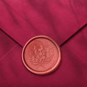 Festive Christmas Tree & Berries Wax Seal Sticker