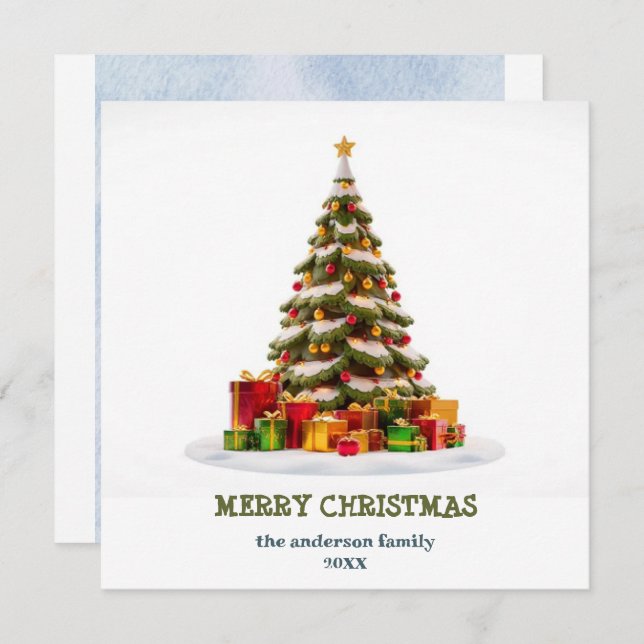 Festive Christmas Tree, Christmas Card (Front/Back)