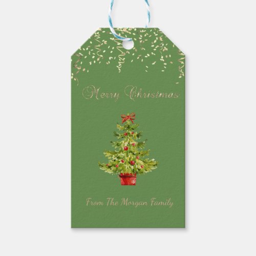 Festive Christmas Tree  ConfettiGreen Gift Tags