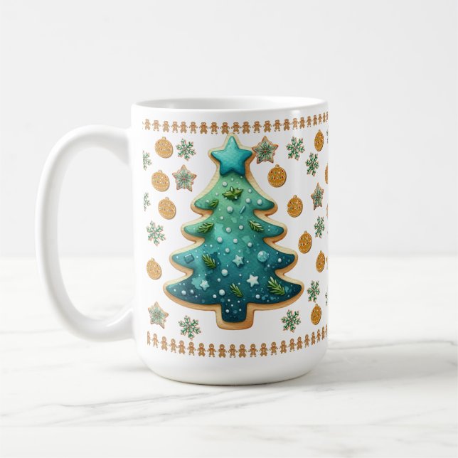 Festive Christmas Tree Cookie Mug (Left)