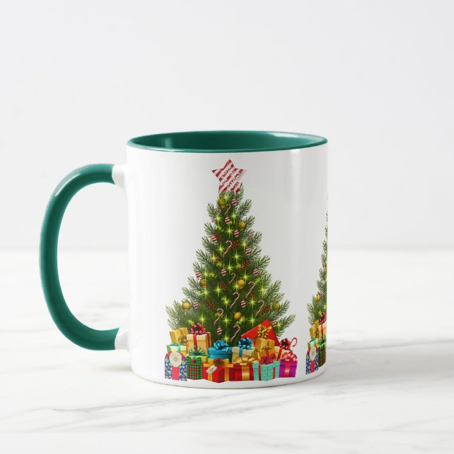 Festive Christmas Tree Gifts Holiday Mug (Left)