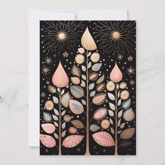 Festive Christmas Tree Greeting Card (Front)