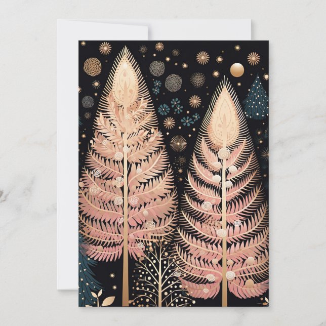 Festive Christmas Tree Greeting Card (Front)