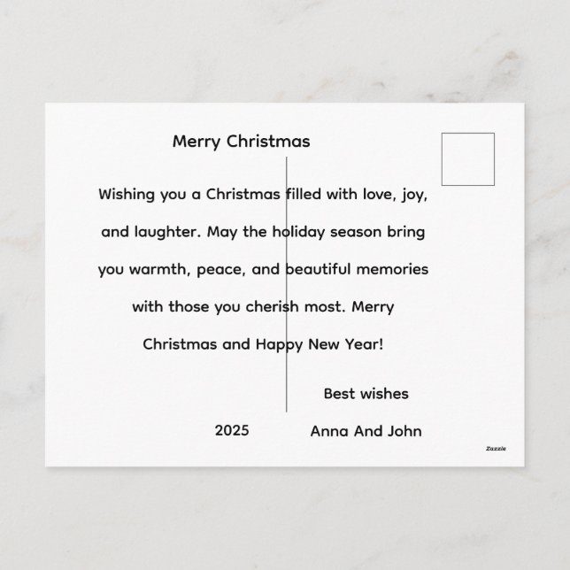 Festive Christmas Tree Holiday Greeting Card (Back)