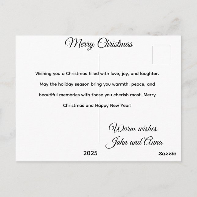 Festive Christmas Tree Holiday Greeting Card (Back)