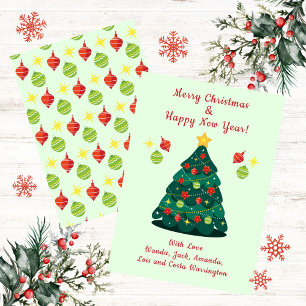 Festive Christmas Tree Holiday Wishes Design
