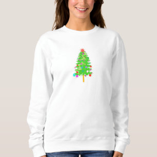 Festive Christmas Tree Illustration Sweatshirt