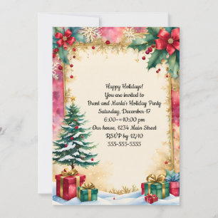 Festive Christmas Tree Invitation