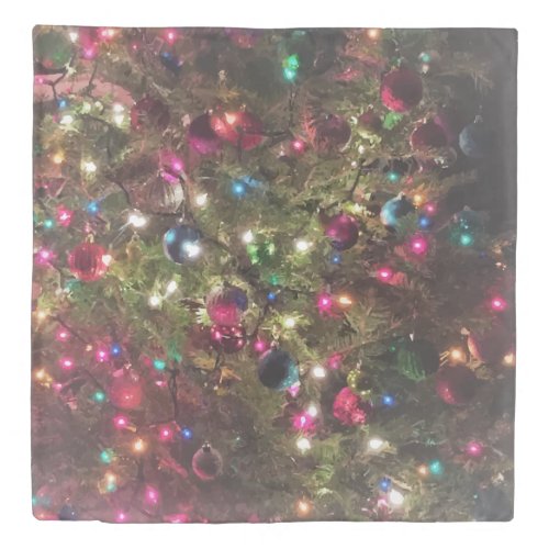 Festive Christmas Tree Lights Pattern Fun Duvet Cover