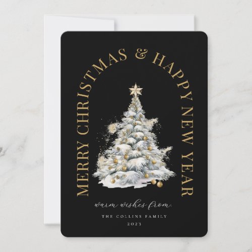 Festive Christmas Tree Modern Holiday Card