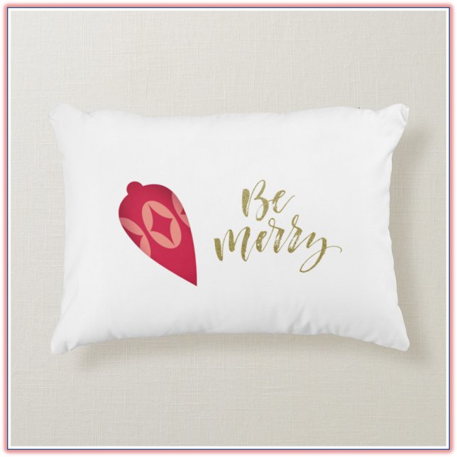 Festive Christmas Tree Ornament Be Merry Accent Pillow (Creator Uploaded)