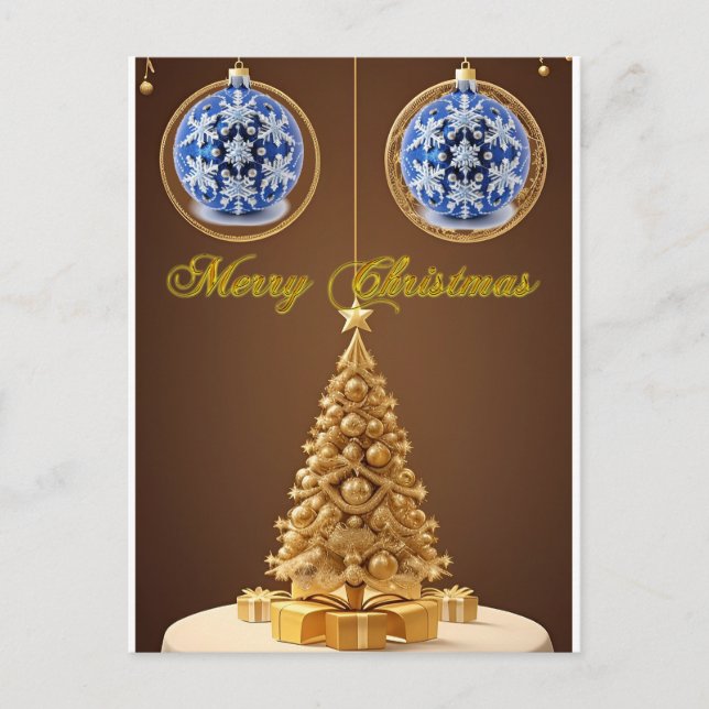 🎁 Festive Christmas Tree Ornaments Elegant Holida Postcard (Front)