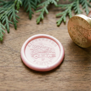Festive Christmas Tree Vintage Van Monogram Wax Seal Stamp