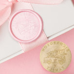 Festive Christmas Tree Vintage Van Monogram Wax Seal Stamp<br><div class="desc">Celebrate the magical and festive holiday season with our custom wax seal stamp. Our vintage holiday design features a cute girly retro van carrying a Christmas tree. This fun design also incorporates ribbons. Customize with your name and monogram. All artwork contained in this girly vintage Christmas wax seal stamp is...</div>