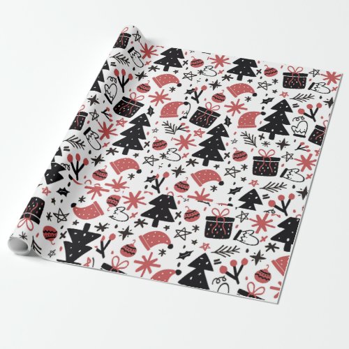 Festive Christmas Tree Wrapping Paper