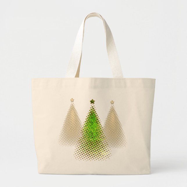 Festive Christmas Trees Large Tote Bag (Front)
