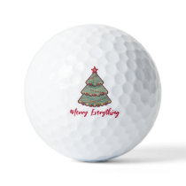 Festive Christmas Trees Merry Everything Holiday   Golf Balls