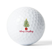Festive Christmas Trees Merry Everything Holiday  Golf Balls