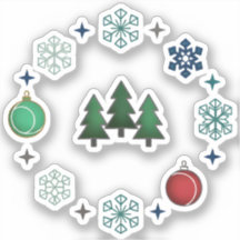 Festive Christmas Trees & Snowflakes