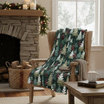 Festive Christmas Trees Winter Snow Holiday Fleece Blanket<br><div class="desc">Festive Christmas Trees Winter Snow Holiday Blanket features a pattern of red,  white and green Christmas Trees with snowflakes. Traditional Christmas holiday pattern perfect for Christmas gifts for family and friends and for home decor. Designed by Evco Studio www.zazzle.com/store/evcostudio</div>
