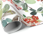 Festive Christmas Watercolor Foliage Holly Berry Wrapping Paper<br><div class="desc">Christmas Watercolor Foliage Holly Berry Holiday Wrapping Paper.</div>