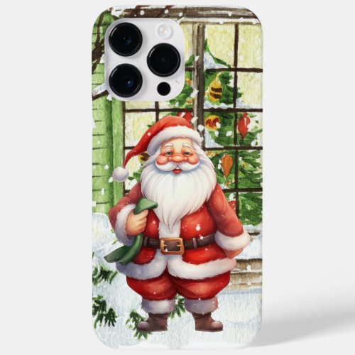 Festive Christmas watercolor Santa Case_Mate iPhone 14 Pro Max Case