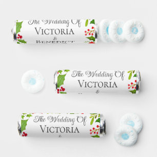 Festive Christmas Wedding Floral Personalized Breath Savers® Mints