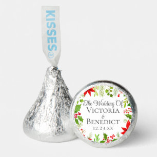 Festive Christmas Wedding Floral Personalized Hershey®'s Kisses®