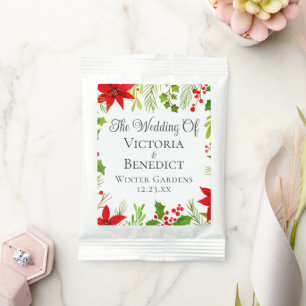Festive Christmas Wedding Floral Personalized Hot Chocolate Drink Mix