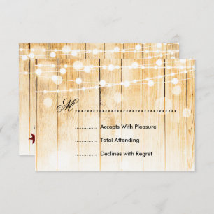 Festive Christmas Wedding RSVP Tree Lights Ribbon