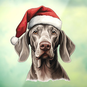 Festive Christmas Weimaraner Window Cling