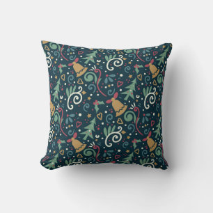 Festive Christmas Whimsical Rustic Modern Holiday Throw Pillow
