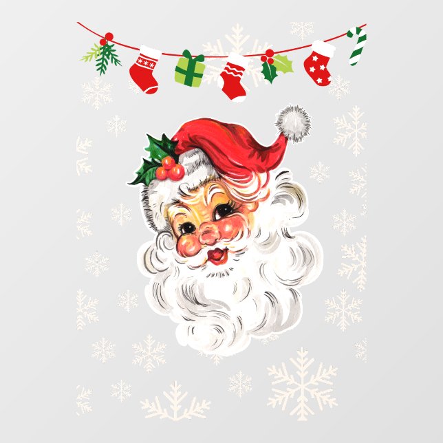 Festive Christmas Window Decals - Cute Santa  (Sheet)
