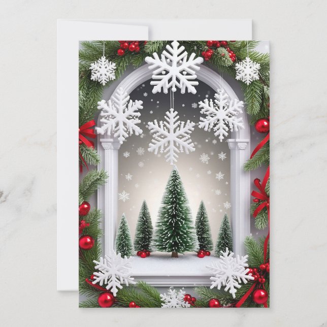 🎄 Festive Christmas Window Glow ❄️Holiday Display Invitation (Front)